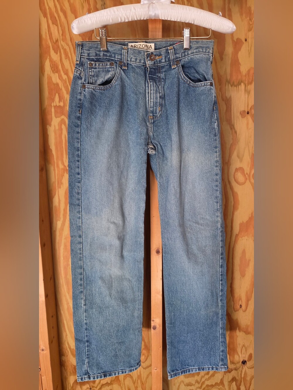 Vtg Arizona Jean Co Boys Straight Leg Denim Jeans Adjustable Waist Size 16 Reg